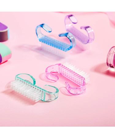 4-Piece Nail Hand Scrubbing Brush Set - Plastic Fingernail Cleaning Brushes (Blue Green Pink Purple) - Buy Online on GoSupps.com