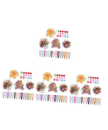 minkissy 4 Sets Children's Headgear Girls Hair Claws Lovely Hair Rope Small Hair Bangs Clips Tiny Hair Clips Girls Hair Rope Ponytail Holders Small Hairpins Fashion Nylon Bow Tie Baby