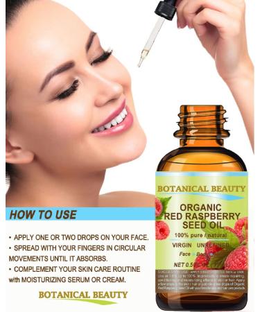 Organic Red Raspberry Seed Oil 0.5 Fl.oz for Face, Body & Hair - Botanical Beauty - Buy Online on GoSupps.com