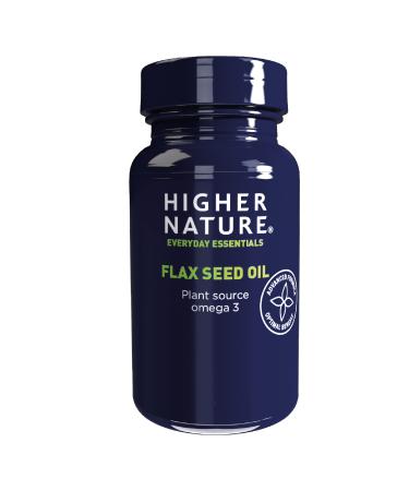 Higher Nature - Flax Seed Oil - 1000mg - Plant Sourced Omega 3 - Fish Free Omega 3 - Flaxseed Oil Capsules Vegan Vegetarian & Gluten Free - 180 Capsules 180 count (Pack of 1)