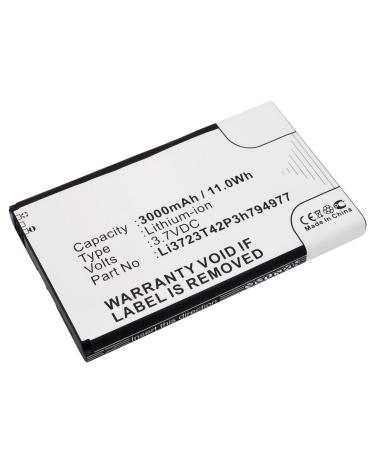 Synergy Digital WiFi Hotspot Battery Compatible with ZTE MF923 WiFi Hotspot (Li-Pol 3.7V 3000mAh) Ultra High Capacity Replacement for ZTE Li3723T42P3h794977 Battery