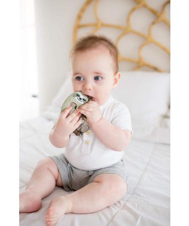 Loulou Lollipop Silicone Teether and Holder Clip Bundle Set - Sloth/Monstera - Buy Online on GoSupps.com