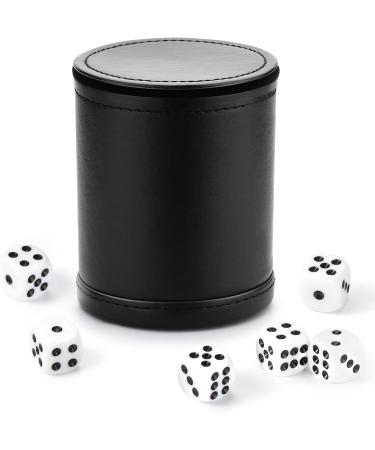 PU Leather Felt-Lined Dice Cup Set | Silent Shaker for Board Games | Set of 6 16mm Dice Included - Buy Online on GoSupps.com