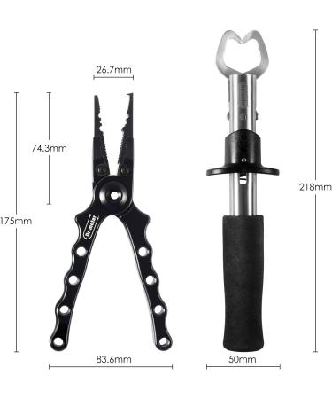 Dr.meter Aluminum Fishing Pliers | Saltwater Resistant Gear with Tungsten Carbide Cutters | Hook Remover, Fish Holder, Gripper & Gloves | Fishing Gifts for Men - Buy Online on GoSupps.com