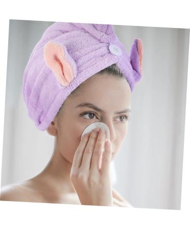 MAGICLULU 3pcs Bunny Ears Dry Hair Hat Coral Fleece Hair Mask Absorb Water Violet - Buy Online on GoSupps.com