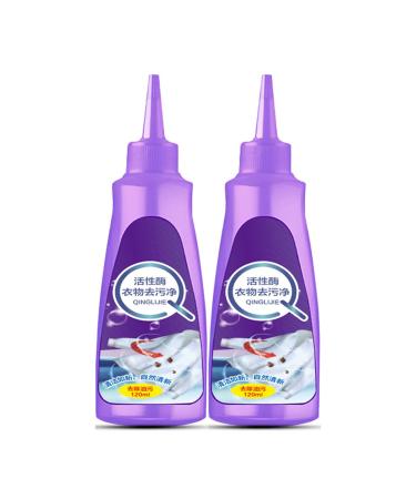 Active Enzyme Laundry Stain Remover - White Shirt Cleaner Stubborn Stains Cleaner Clothes Oil Stain Remover Active Enzyme Clothing Stain Remover (2Pcs Purple)