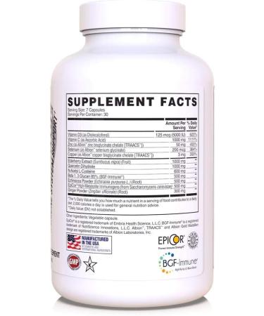 Apollon Nutrition Resistance Premium Immune System Support Vitamin D & C Zinc Selenium Copper Elderberry Quercetin Beta-glucan Echinacea EpiCor Ginger Powder 210 Capsules - Buy Online on GoSupps.com