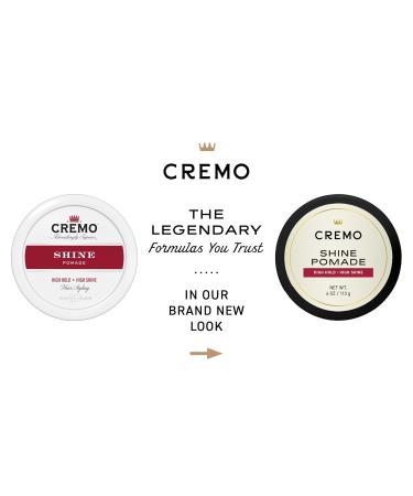 Cremo Premium Barber Grade Hair Styling Pomade - Shine 4 oz | Sleek Hold & Glossy Finish - Buy Online on GoSupps.com