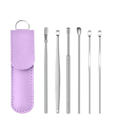 The Most Professional Ear Cleaning Master in 2023 Earwax Cleaner Tool Stainless Steel Earwax Cleaner Tool Set Ear Wax Removal Kit 6pcs Innovative Spring Earwax Cleaner Tool Set (Purple)