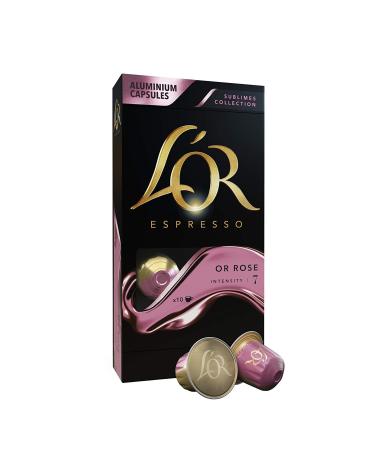 L'OR L'OR Espresso Rose Gold Coffee Intensity 7 - Nespresso - Compatible aluminum coffee capsules - 10 packs of 10 capsules (100 drinks)