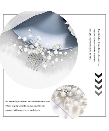 Zoestar Flower Wedding Hair Combs - Silver Pearl Bridal Headpiece & Leaf Hair Accessories for Women & Girls - International Shipping Available - Buy Online on GoSupps.com