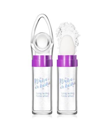 NewBang Polvo De Hadas Highlighter Powder Stick Makeup Body Shimmer Patting Powder Glitter High Gloss Sparkle Loose Powder Brighten Face Body Lips Eyes Glow Cosmetic-White Moonbeam 1 Ounce (Pack of 1)