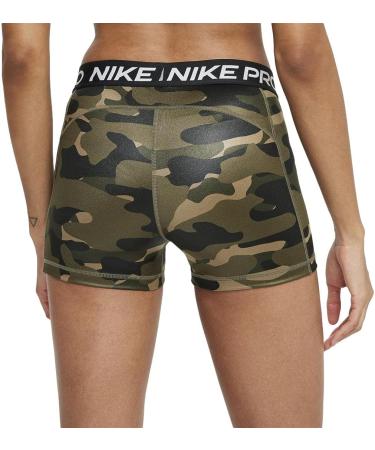 Nike Pro Dri-FIT Women's Printed Compression Shorts - Medium Olive/White | Medium - Buy Online on GoSupps.com