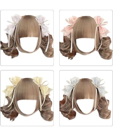 PLCPDM Lovely Hairpin with Heart Ribbon Bowknot 3D Hair Clip Cosplay Hairstyle for Everyday Wear Parties Weddings - Buy Online on GoSupps.com