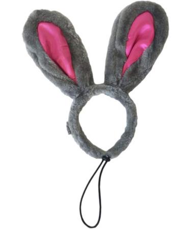 Midlee Easter Bunny Large Dog Headband and Tail - Gray & Pink Rabbit Ears - Buy Online on GoSupps.com