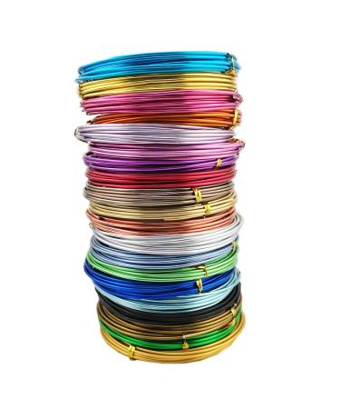 Inspirelle 20 Colors Aluminum Craft Wire Bendable Metal Wire for Jewelry Craft Making, 3M Each Color (12 Guage (2.0mm))