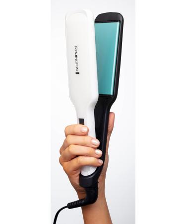 Remington S8550 Smooth Iron Wide - Shine Therapy with Argan Oil & Vitamin E | LCD Display 150-230 C | High-Quality Ceramic Coating for Glossy Hair - Buy Online on GoSupps.com