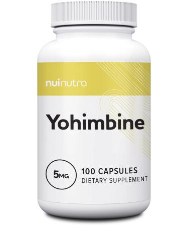 Nui Nutra Yohimbine HCl Extra Strength Supplement | 5mg | 100 Capsules | Yohimbe Bark Extract Supplement | Body Composition Support | Promotes Energy & Endurance