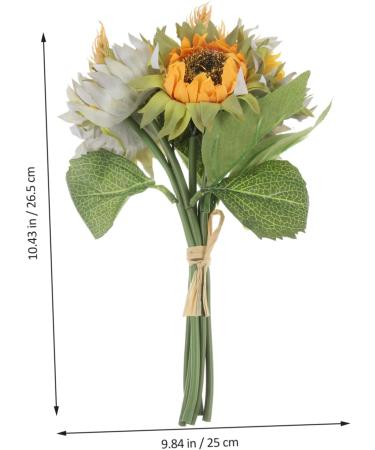 Zerodeko Flower Arrangement Supplies Vintage Small Mirror Round Decor for Home Bulldog Figurine Bridal Bouquets Small Rope Basket Round Wooden Wall Decor Boho Props Sunflower - Buy Online on GoSupps.com