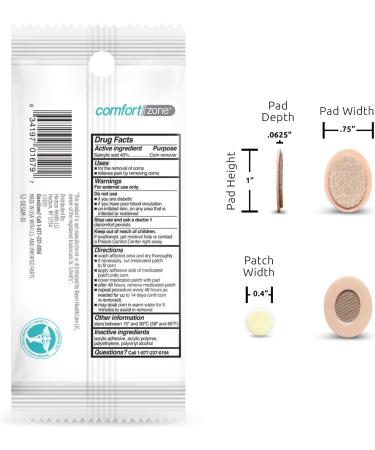 Comfort Zone Corn Removers Medicated Patches  Effective Corn Removal Pads with Salicylic Acid  18 Medicated Patches and 18 Protective Pads - Buy Online on GoSupps.com