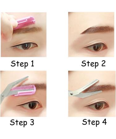 2 PCS Black Eyebrow Trimmer Scissors with Comb - Precision Eyebrow Shaping Tool for Unisex Adults - Buy Online on GoSupps.com