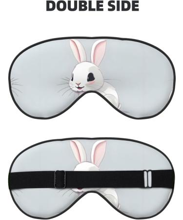 Shop Cute White Rabbit Print Unisex Sleeping Eye Mask | Soft Light-Blocking Comfort for Better Sleep - International Shipping - Buy Online on GoSupps.com