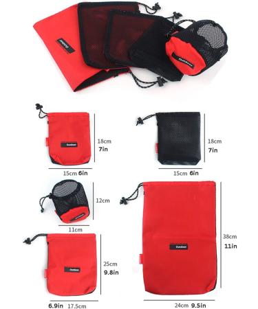 5-in-1 Nylon Drawstring Bags Set for Camping & Travel - Multi-Use Storage Pouches Pack - Buy Online on GoSupps.com