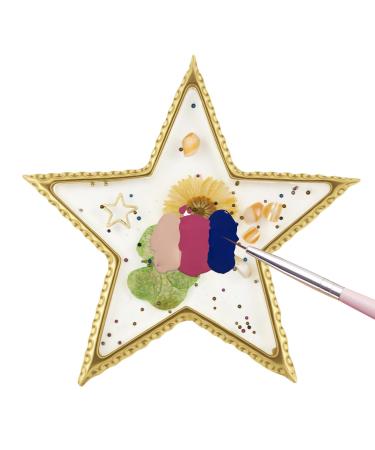 Palette de Vernis Ongles Tablette de Maquillage Multi-Couleurs pour Nails | Plateau R sin Bord Or l gant pour Pratique Manucure Domicile Institut Beaut Salon Femmes Pentacle