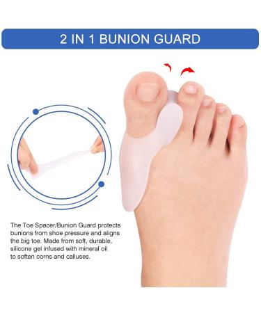 Haofy Hallux Valgus Toe Spreader Set - 3 Pairs Gel Toe Separators for Bunion & Hammer Toe Pain Relief - Buy Online on GoSupps.com