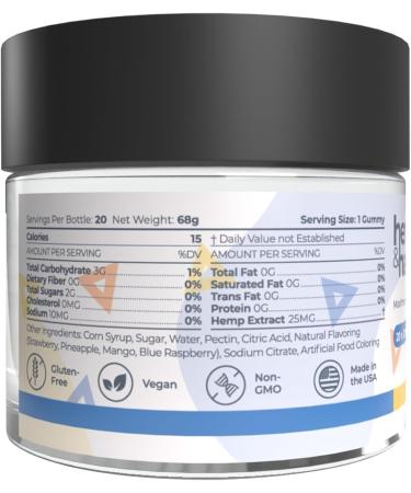 Hemp Gummies 500mg - Max Strength for Adults - Chill, Inflammation, Natural Pain, Restful Sleep (25mg Gummy) - by Hemp and Hand - Buy Online on GoSupps.com