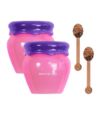 Mini Honey Pot Lip Balm, Bee Balm, Honey, Strawberry, Moisturizing Sleeping Mask, Reduces Lip Wrinkles