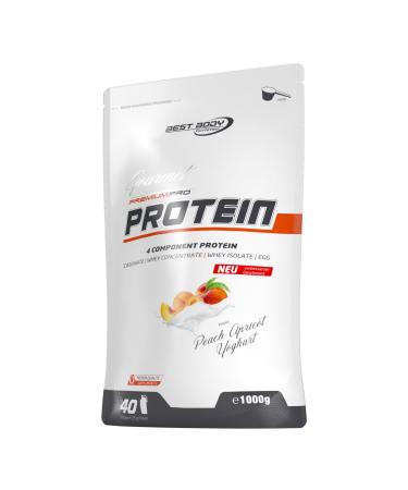 Best Body Nutrition Gourmet Premium Pro Protein Peach Apricot Yoghurt 4 components Protein Shake: Caseinat Whey concentrate whey isolate egg 1 kg zip bag peach apricot yoghurt 1 kg (1 Pack)