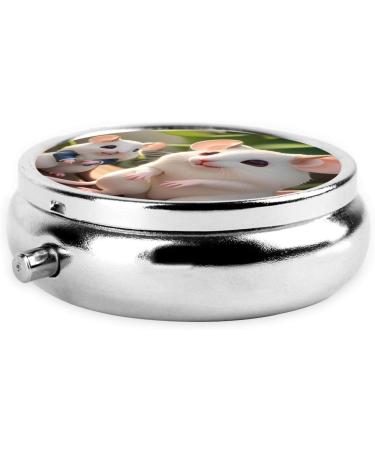 Buy Mother and Child Rats Round Pill Box - 3 Compartment Portable Travel Pill Organizer for International Shipping - Buy Online on GoSupps.com