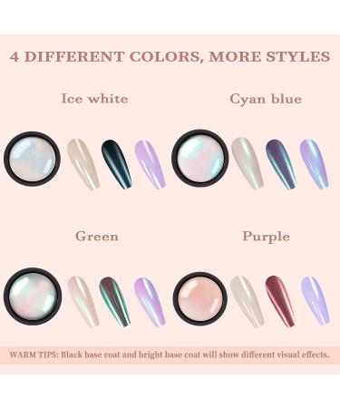 Chrome Nail Powder for Metallic Mirror Effect - Aurora Glitter Dust Kit for Nail Art - Violet Green Emerald - Buy Online on GoSupps.com