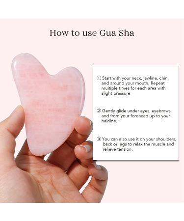 Jade Roller & Gua Sha Face Roller Facial Beauty Roller Skin Care Tools ZHPLIX Rose Quartz Massager for Face Eyes Neck Body Muscle Relaxing and Relieve Fine Lines and Wrinkles - Buy Online on GoSupps.com