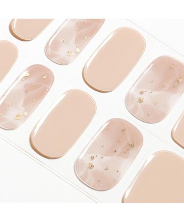 DANNI & TONI 28 Stickers Semi Cured Gel Nail Polish Strips Gel Nail Stickers (Beachside Dreams) Salon-Quality Gel Nail Polish Strips Manicure Stickers Set-Marble Pattern Foil Stamping