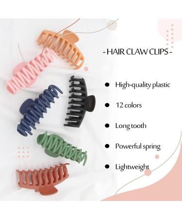 Ruicoo 12 Pcs Non-slip Large 4 Inch Hair Claw Clips - Strong Hold Hair Clamps for Women & Girls with Thick Hair - Buy Online on GoSupps.com