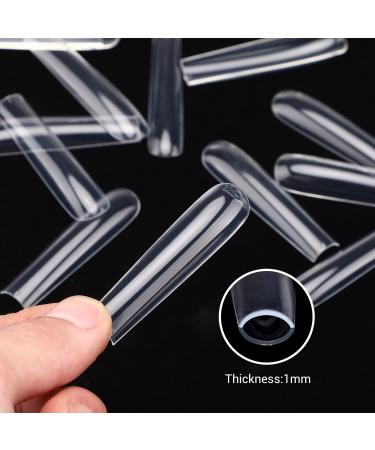 Shop No LIFE 504 Pieces Full Cover XXXL Square False Nail Tips - 12 Sizes of Super Extra Long Clear Quadratic Acrylic Nails for Nail Studios & Manicure - Buy Online on GoSupps.com