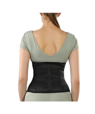 Back Brace Lumbar Support Waist Trainer Belt Posture Correction Lower Back Support Breathable Lumbar Back Brace Waist Belt(Black Large) Large Black