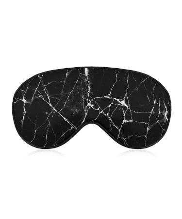 Cracked Black Marble Floor Tile Sleep Mask for Women Adjustable Sleeping Eye Shades Cover with Elastic Strap
