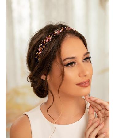 IYOU Vintage Rhinestone Headbands Gold Beads Hair Bands Prom Birthday Hair Accessories for Women - Buy Online on GoSupps.com