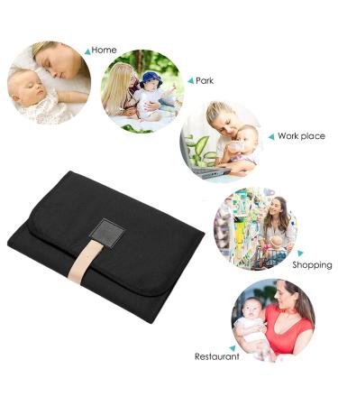 Portable Baby Changing Pad for On-the-Go | Breathable Washable & Reusable Diaper Pad - Ideal for Infants & Toddlers | Black - Buy Online on GoSupps.com
