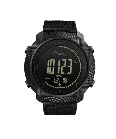 AVTREK Digital Hiking Sport Watches for Men Tactical Training Military Compass Solid Watches Outdoor Multifunction Waterproof Altimeter Watches (black2106)