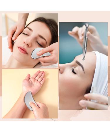 Stainless Steel Gua Sha Massage Tool - Deep Tissue Acupuncture Pen for Self-Massage and Relaxation - B Shape - Buy Online on GoSupps.com