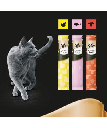 Sheba Creamy Snacks for Cats - 80 x 12g Chicken Licking Sticks | Delicious Creamy Treats - Buy Online on GoSupps.com