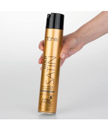 Tahe - Satin Keratin Gold Hold Hairspray for Dry or Damaged Hair (Level 5) Tahe - Satin Keratin Gold Level 5 - Buy Online on GoSupps.com