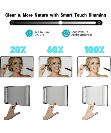 DQinLit Rechargeable Barber Mirror Light with LED Lights - 3 Way Self Hair Cutting System for Shaving, Grooming, and Makeup - Buy Online on GoSupps.com