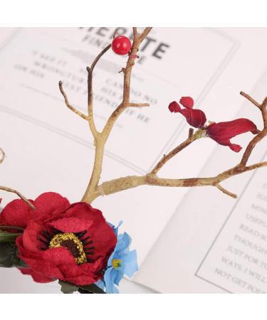 Lurrose headband Branch Antler Headdress Elf Flower Headwear antler flower floral hair garland Forest Hair Accessory christmas party favor halloween headpiece antlers plastic Fairy - Buy Online on GoSupps.com