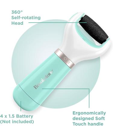 Brookstone Electric Foot Callus Remover with Diamond Micro-Mineral Roller Head for Dry Feet & Cracked Heels | Pedicure Tools for At-Home Foot Repair - Seafoam - Buy Online on GoSupps.com