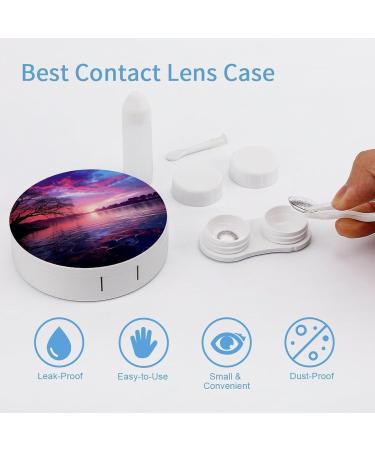 Buy Purple Sunset Water Print Contact Lens Case - Durable Travel Box for Lens Care & Protection - Buy Online on GoSupps.com